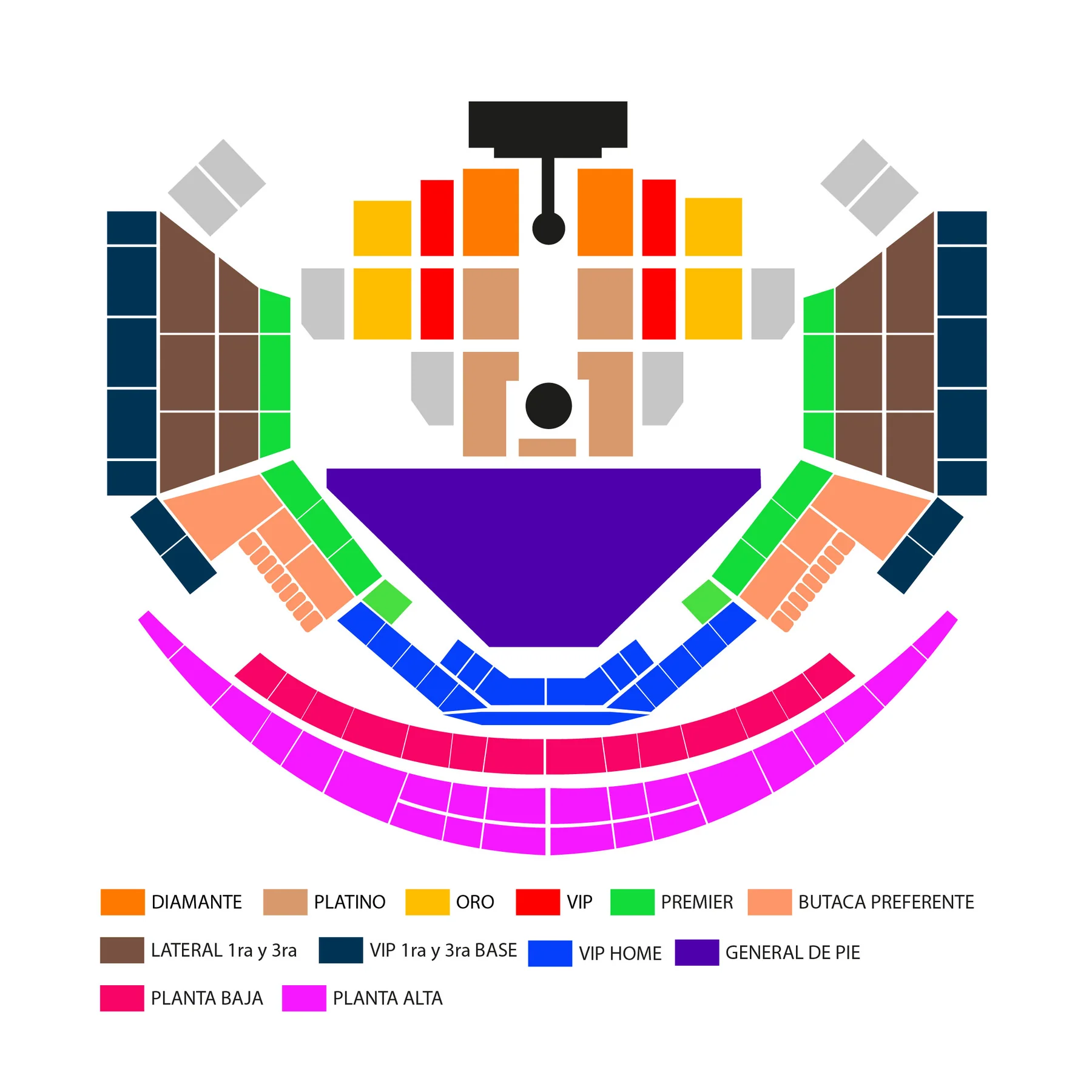 Mapa del recinto - Estadio Panamericano Charros