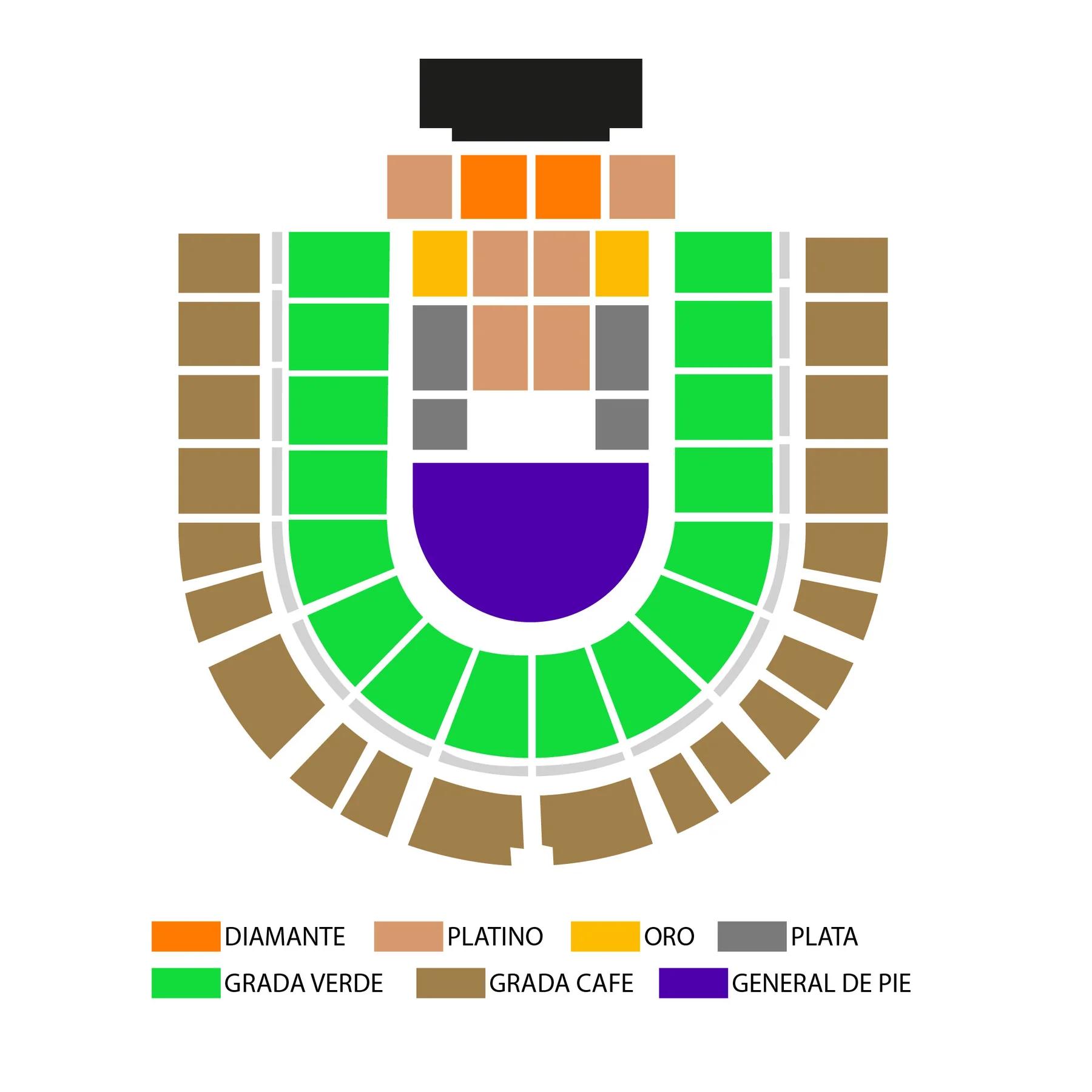 Mapa del recinto - Arena Potosí